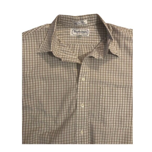 Burberry Plaid Tan Long Sleeve Mens Button Down Shirt size 15 1/2  33 - Picture 4 of 5